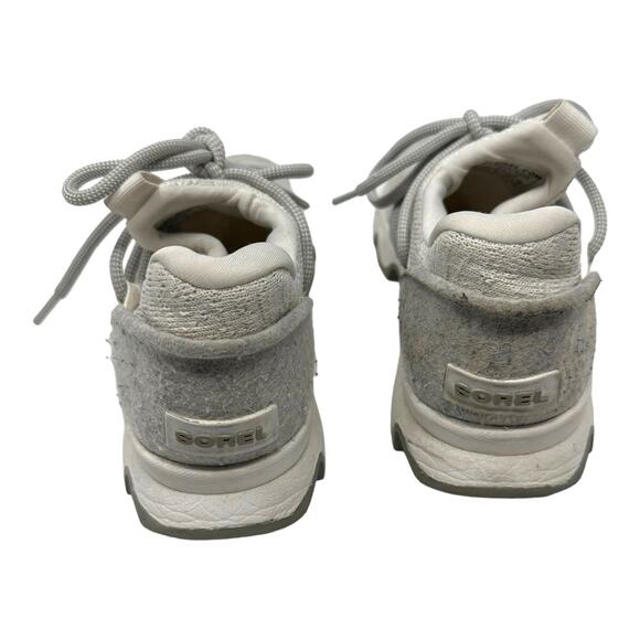 Sorel Kinetic Lace Sneakers White Gray Knit Shoes Size 7 - Picture 3 of 8